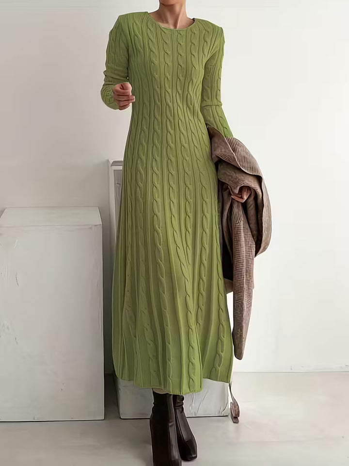 VANESSA | ABITO LUNGO IN MAGLIA A TRECCE