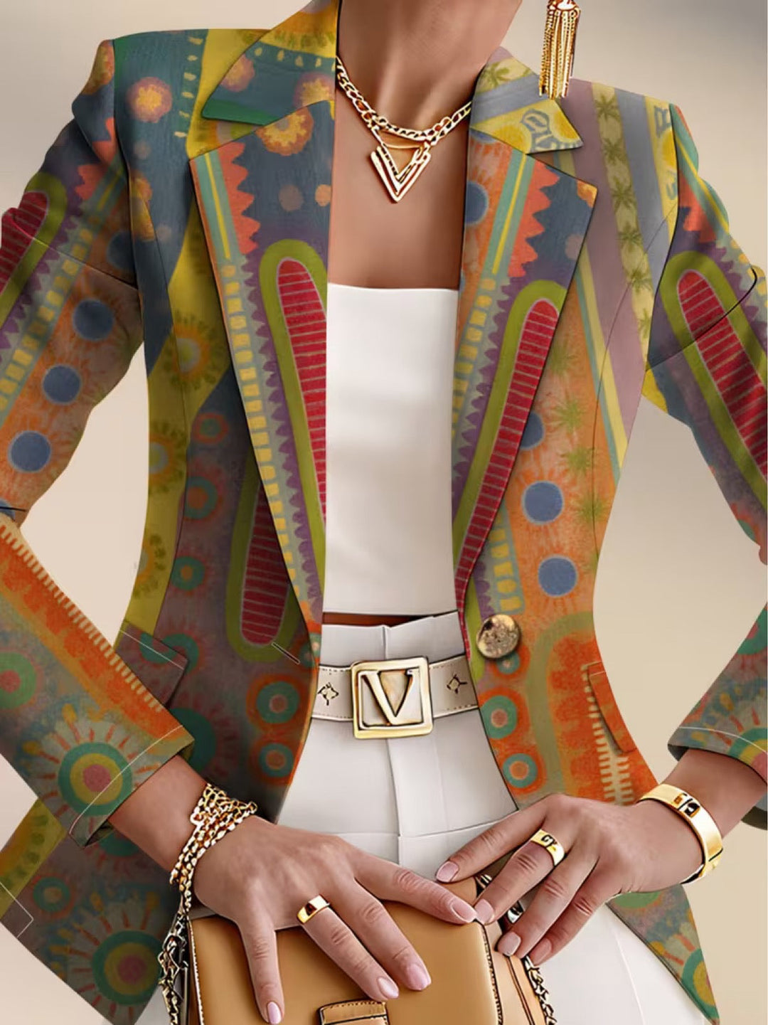 Faustine | Blazer Donna con Motivo Medaglione