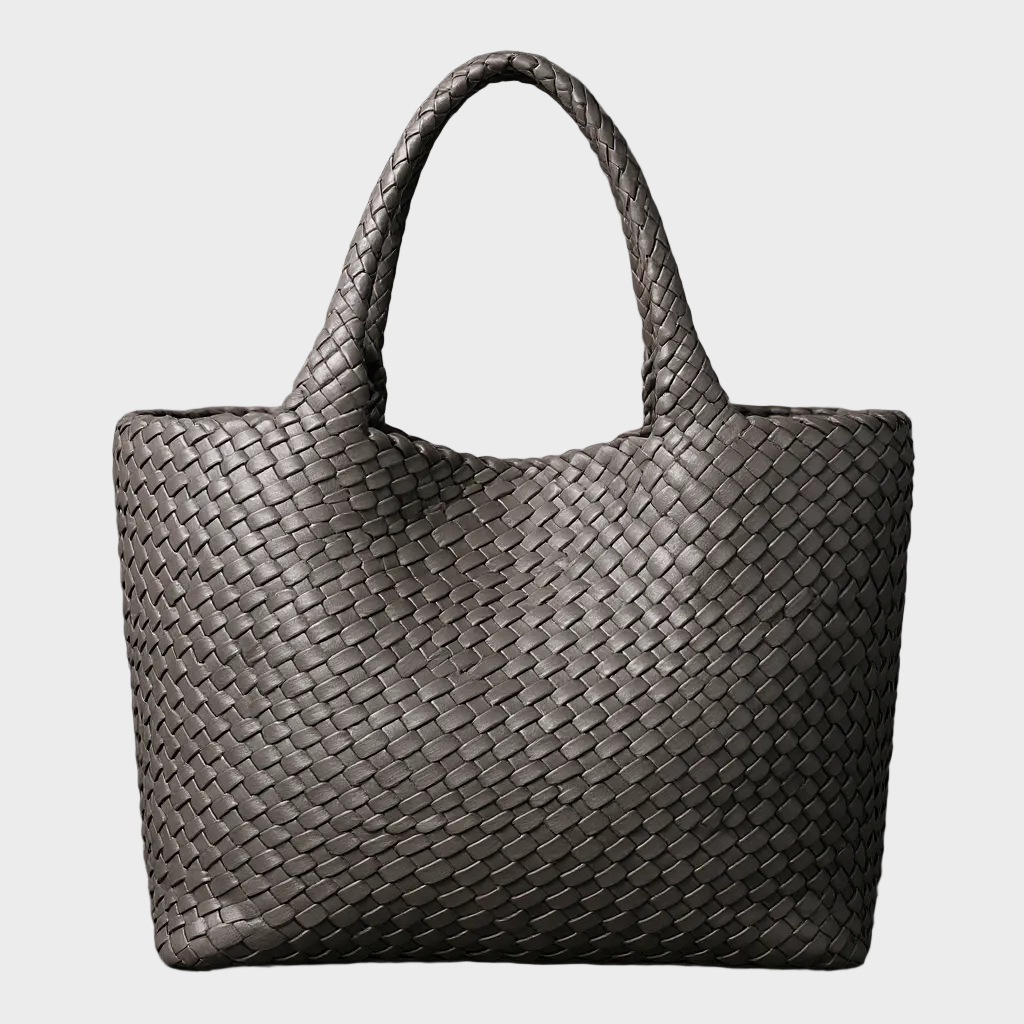 Borsa a Spalla in Pelle Vegana Intrecciata a Mano
