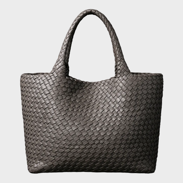 Borsa a Spalla in Pelle Vegana Intrecciata a Mano
