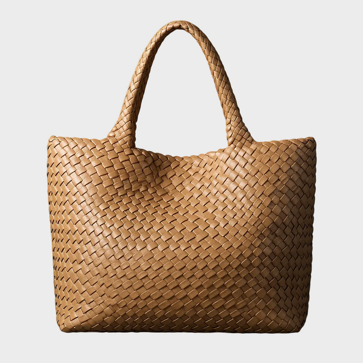 Borsa a Spalla in Pelle Vegana Intrecciata a Mano