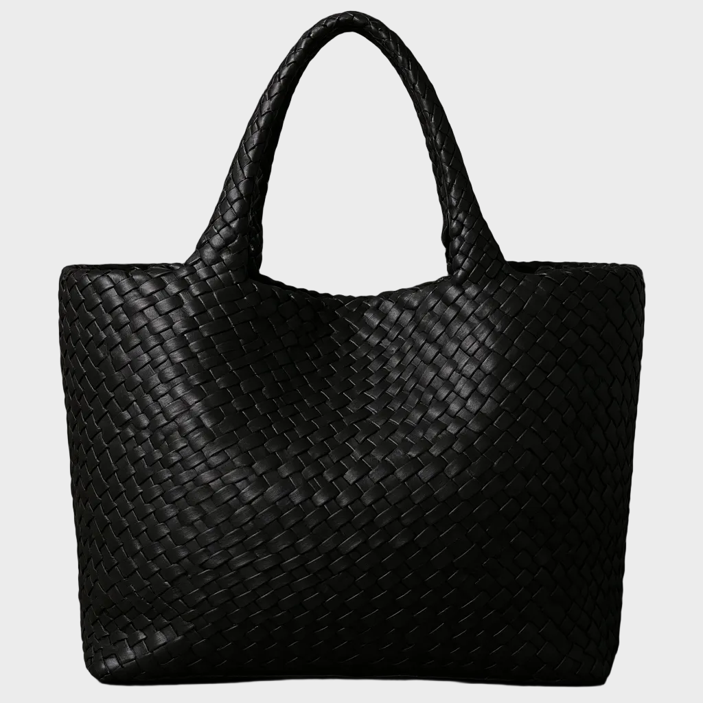 Borsa a Spalla in Pelle Vegana Intrecciata a Mano
