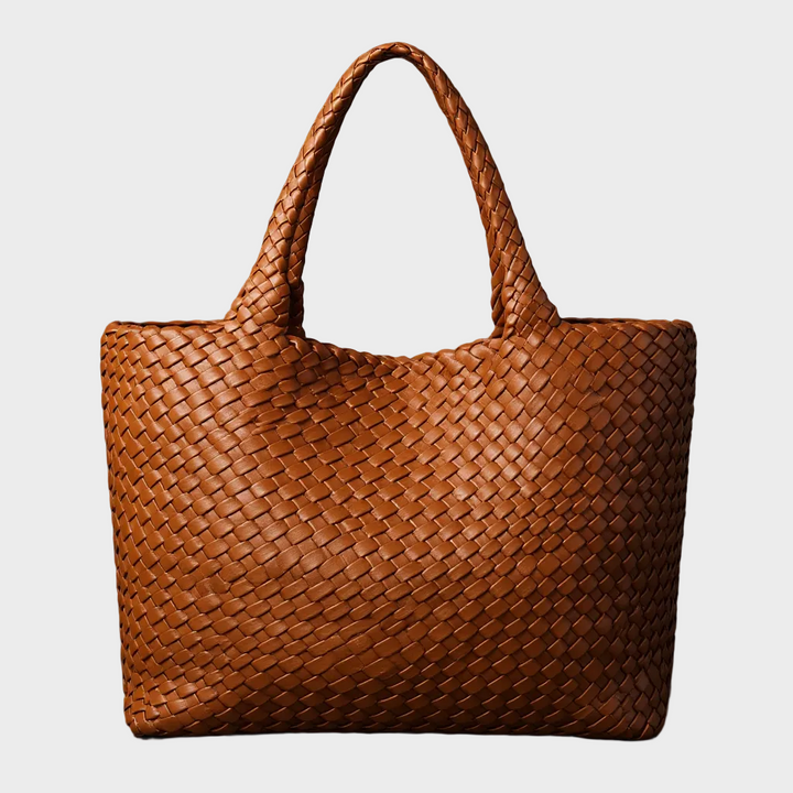 Borsa a Spalla in Pelle Vegana Intrecciata a Mano