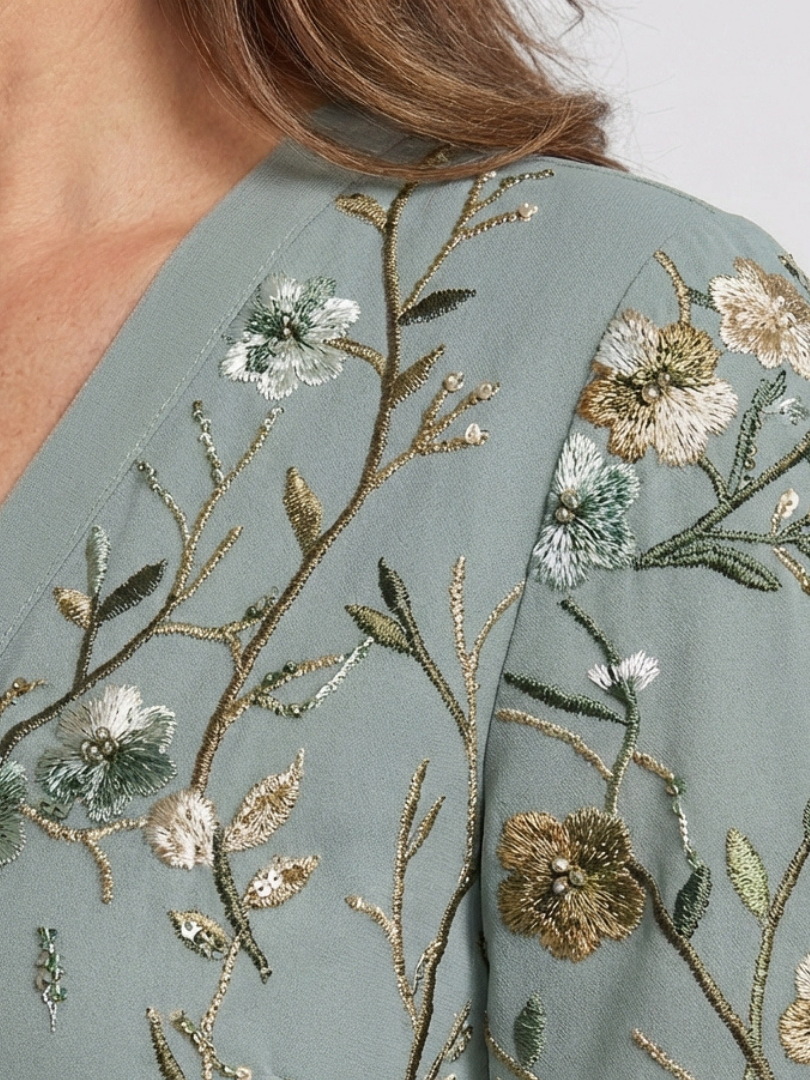 Evadne | Abito Maxi Floreale con Scollo a V