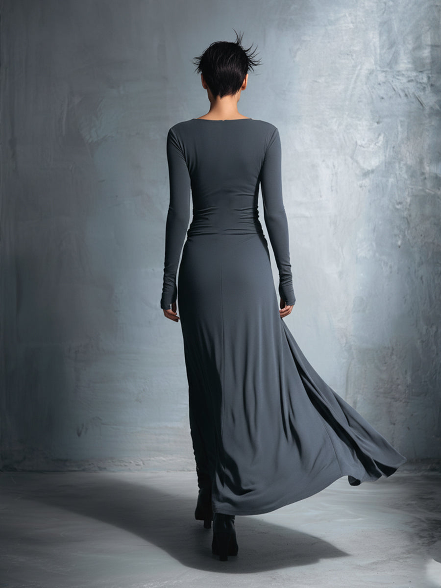 YASMINA | ABITO MAXI CON ALLACCIATURA LATERALE