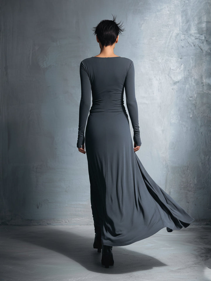 YASMINA | ABITO MAXI CON ALLACCIATURA LATERALE