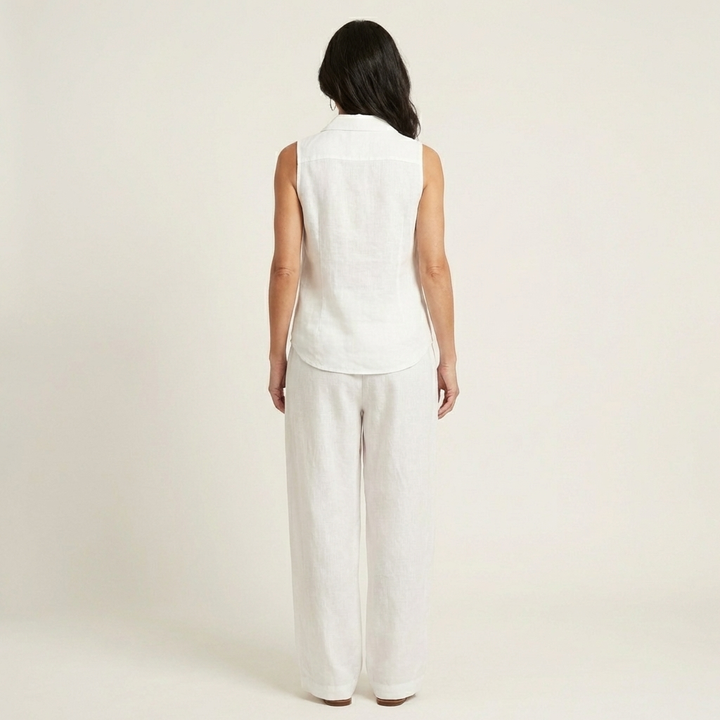 Twiila | Top Incrociato & Pantaloni a Gamba Larga
