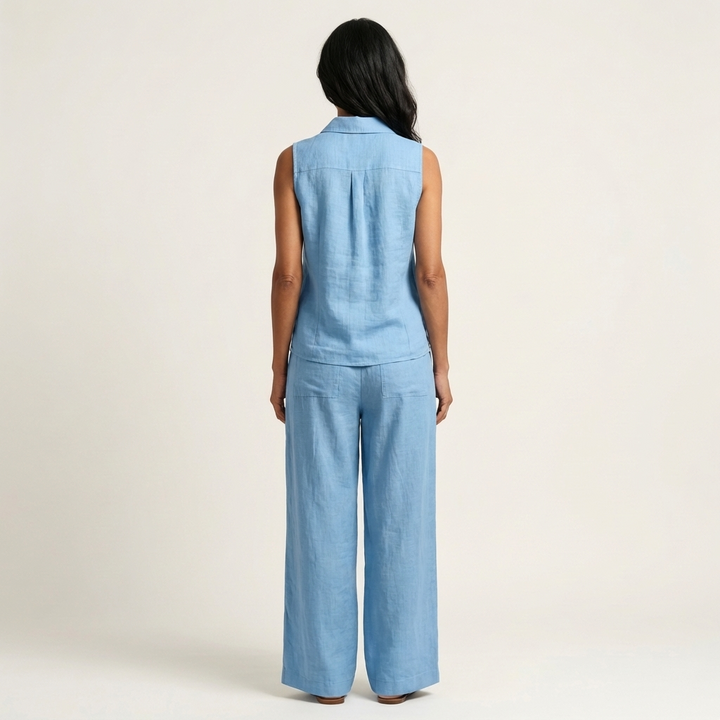 Twiila | Top Incrociato & Pantaloni a Gamba Larga