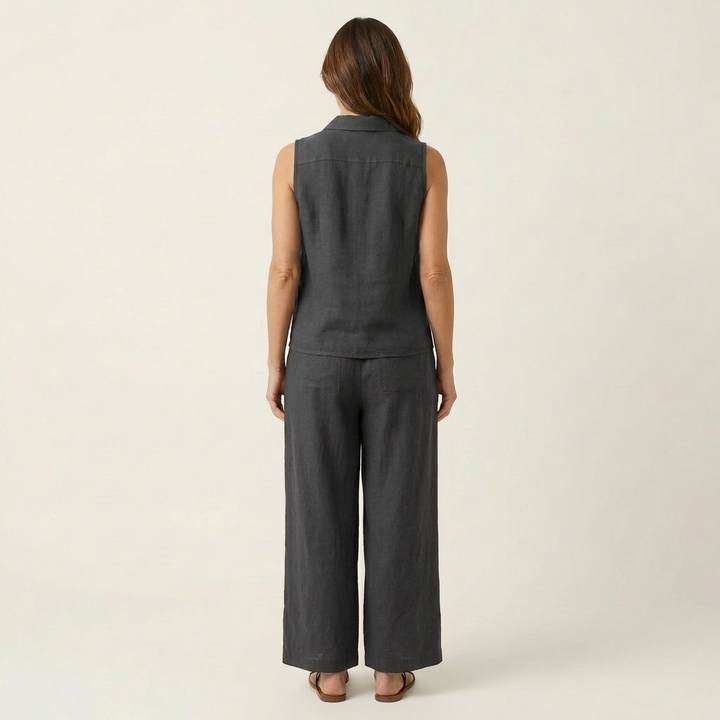 Twiila | Top Incrociato & Pantaloni a Gamba Larga