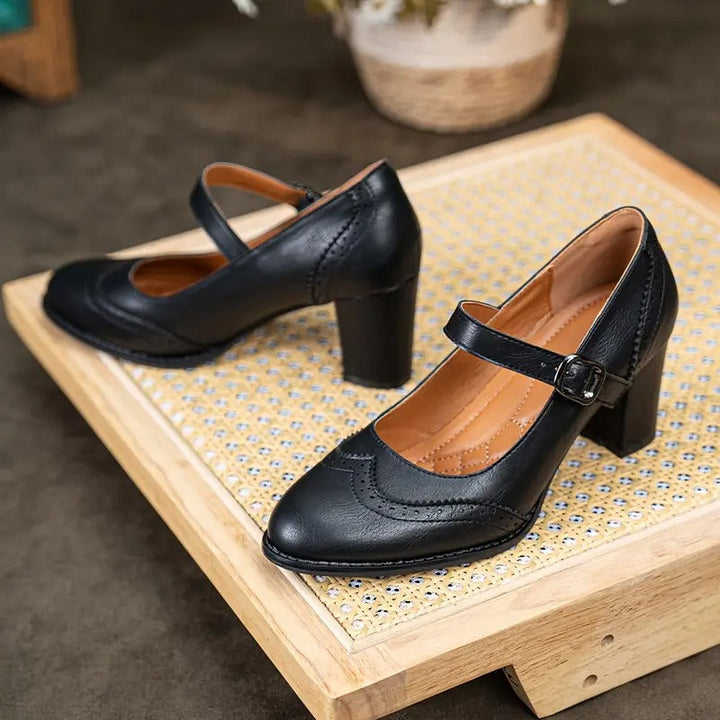 Dorka | Scarpe in Pelle con Tacco e Fibbia