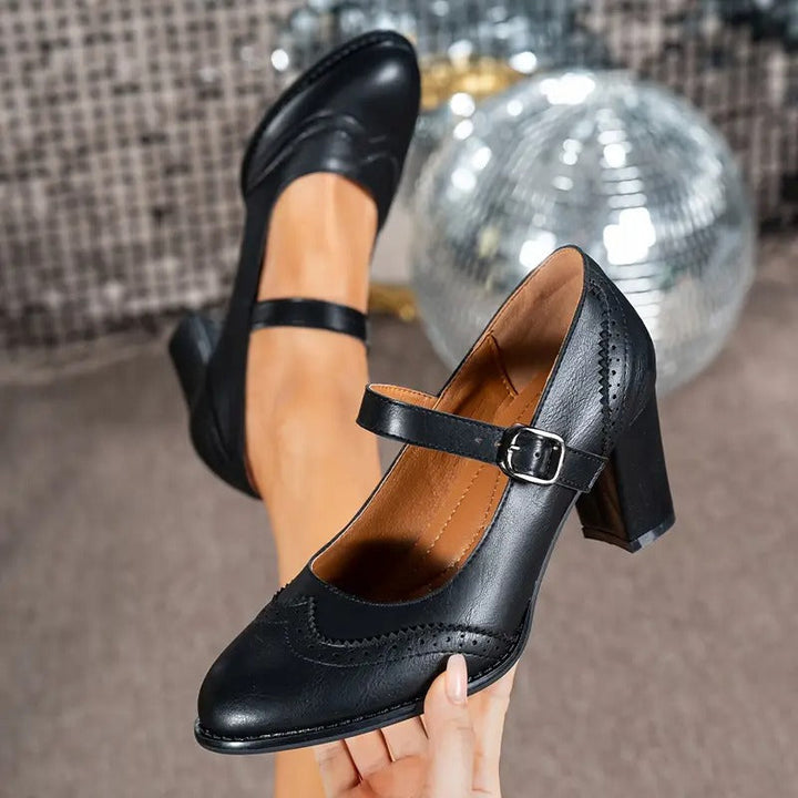 Dorka | Scarpe in Pelle con Tacco e Fibbia