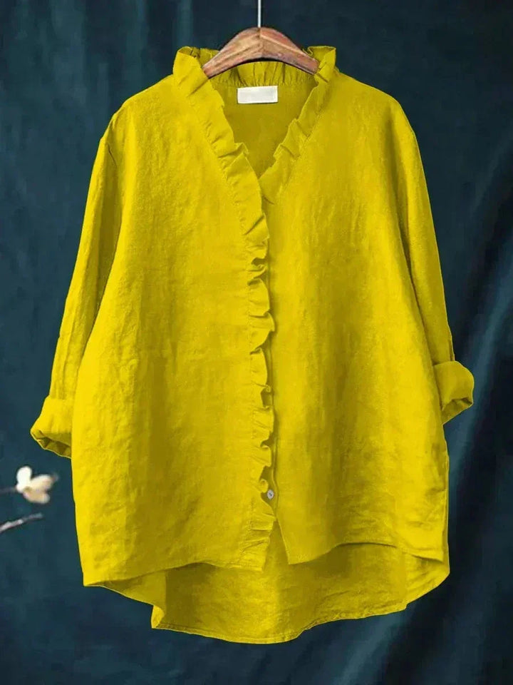 THALIA | BLUSA MORBIDA CON COLLO ARRICCIATO