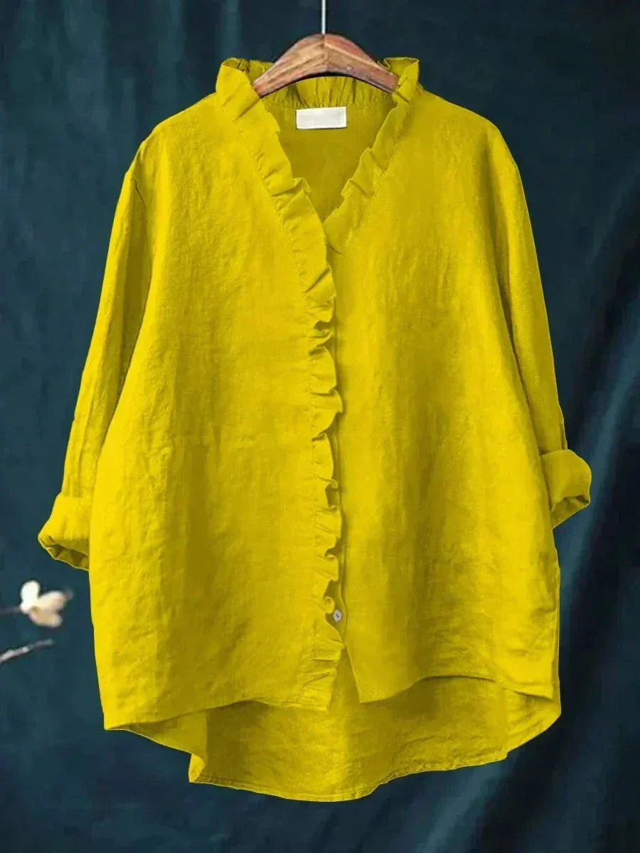 THALIA | BLUSA CON SCOLLO ARRICCIATO