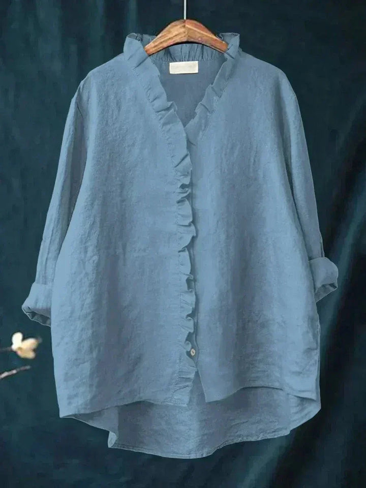 THALIA | BLUSA MORBIDA CON COLLO ARRICCIATO