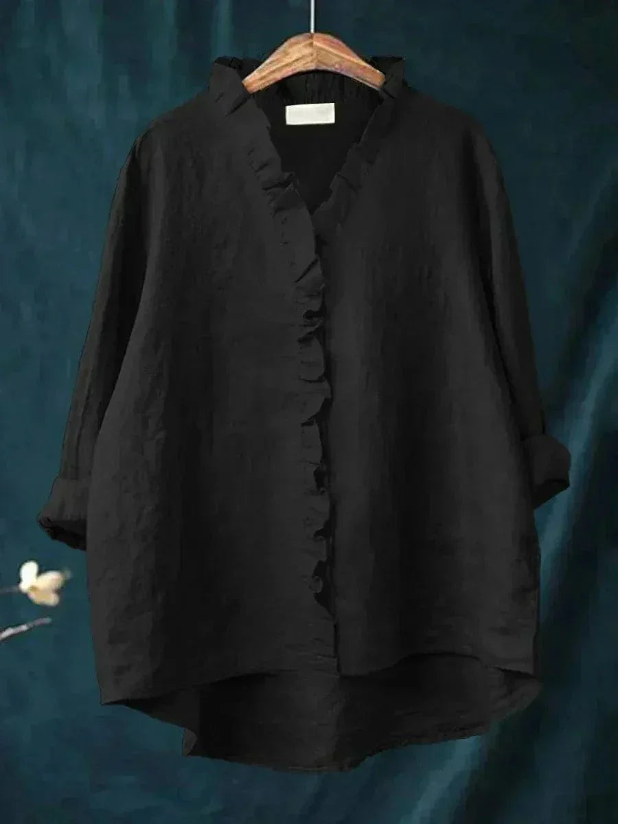 THALIA | BLUSA MORBIDA CON COLLO ARRICCIATO