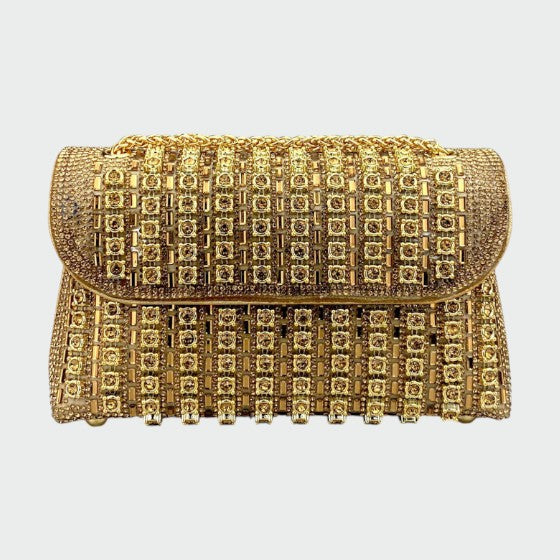 Laviera - Borsa a Spalla con Catena e Diamanti Colorati