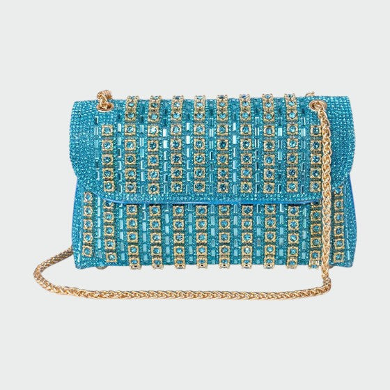 Laviera - Borsa a Spalla con Catena e Diamanti Colorati