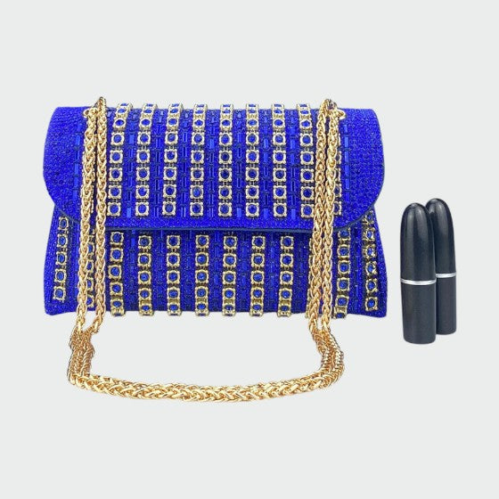 Laviera - Borsa a Spalla con Catena e Diamanti Colorati