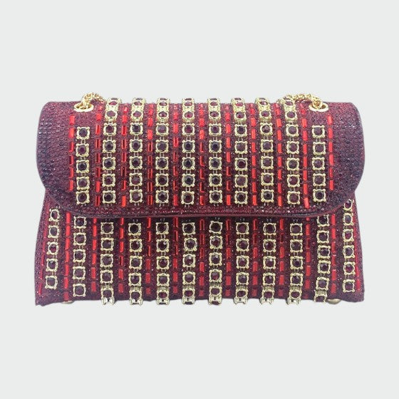 Laviera - Borsa a Spalla con Catena e Diamanti Colorati