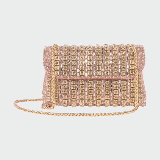 Laviera - Borsa a Spalla con Catena e Diamanti Colorati