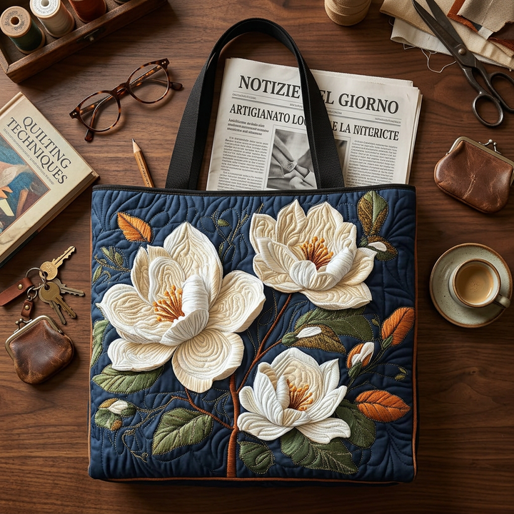 Borsa Floreale Trapuntata magnolia delicata – Due Misure