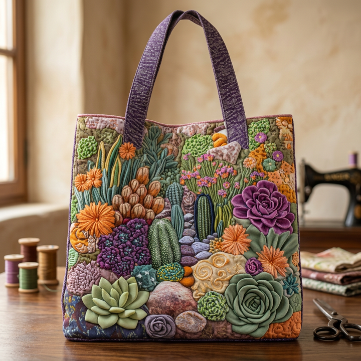 Borsa Floreale Trapuntata giardino di succulente – Due Misure