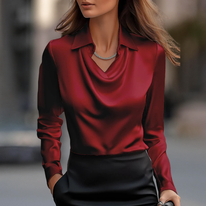 MILANO CHIC | BLUSA SATINATA DRAPPEGGIATA