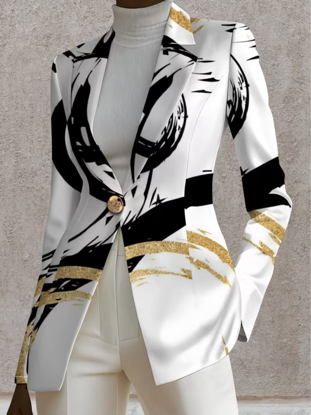 Noemine | Blazer Donna Astratto Nero e Oro