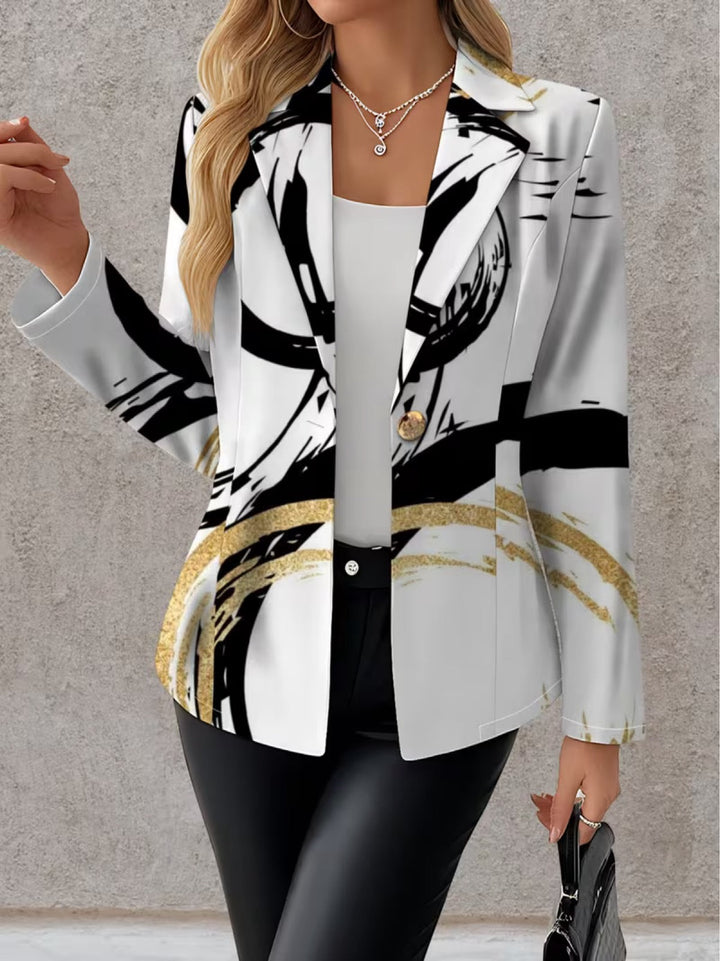 Noemine | Blazer Donna Astratto Nero e Oro