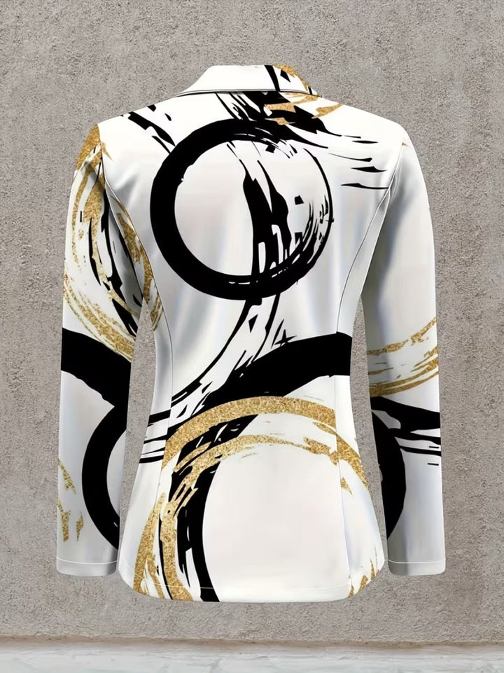 Noemine | Blazer Donna Astratto Nero e Oro