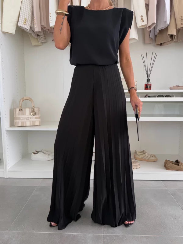 Marisella | Set top e pantaloni plissettati