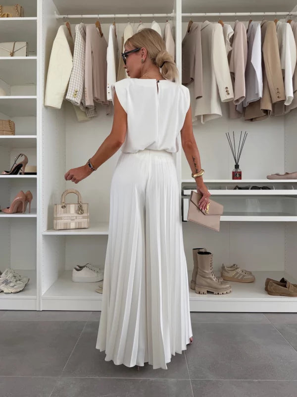 Marisella | Set top e pantaloni plissettati