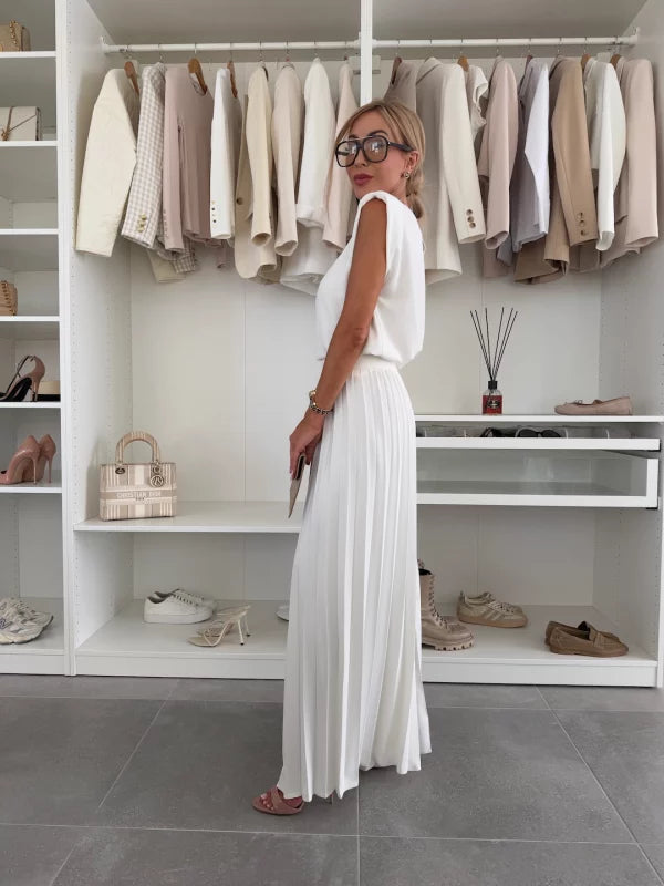 Marisella | Set top e pantaloni plissettati