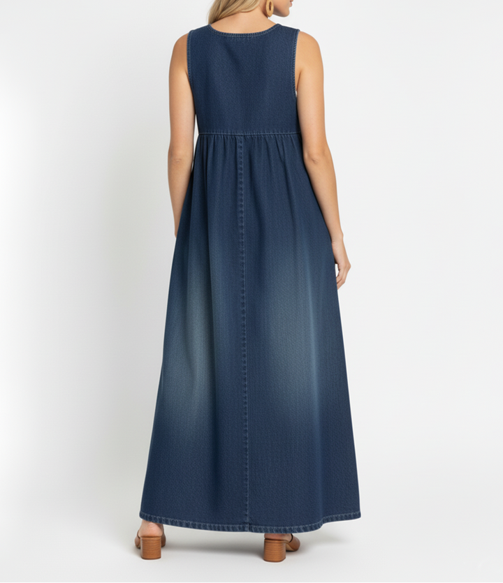 KAREN | ABITO LUNGO IN DENIM LAVATO