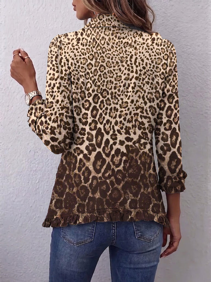 Navara | Giacca Rossa con Stampa Leopardo