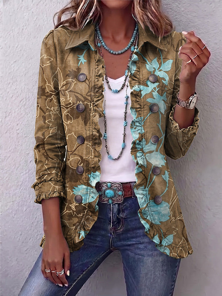 Sundara | Giacca Floreale a Righe in Stile Boho