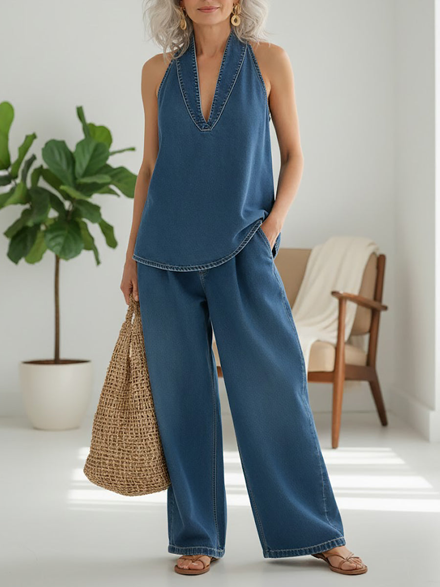 IVY | COMPLETO DUE PEZZI IN DENIM LAVATO