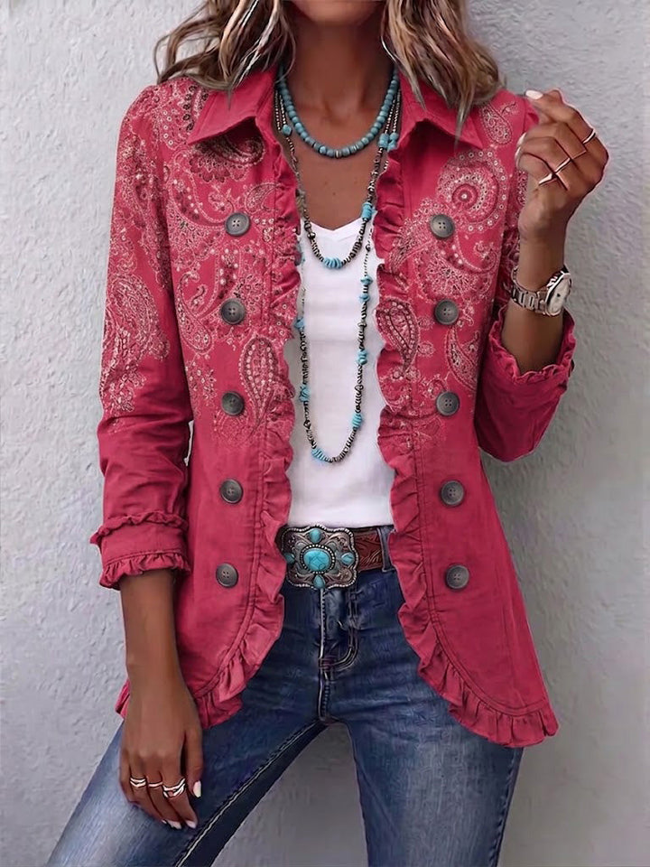 Anouk | Giacca con Volant e Motivo Paisley Vintage