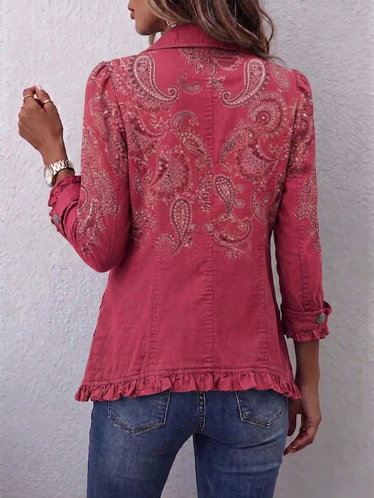 Anouk | Giacca con Volant e Motivo Paisley Vintage
