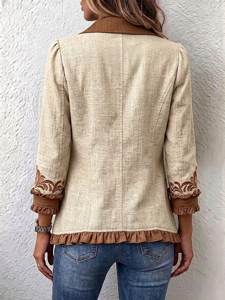 Dawncroft | Giacca Floreale Vintage con Volant