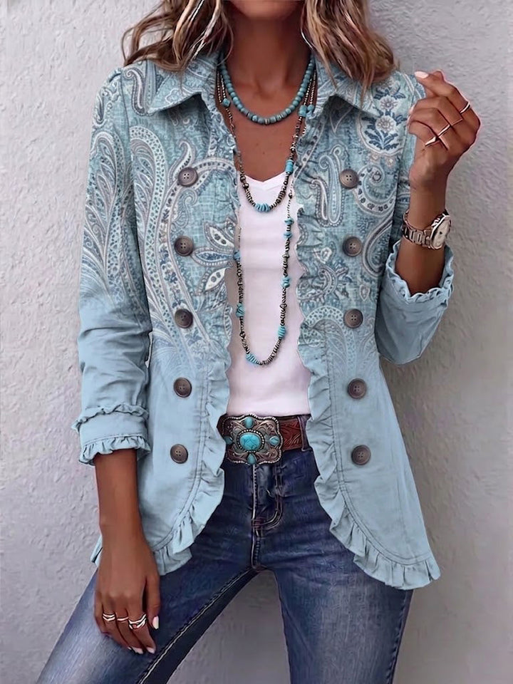 Estrella | Giacca con Volant e Motivo Paisley Vintage
