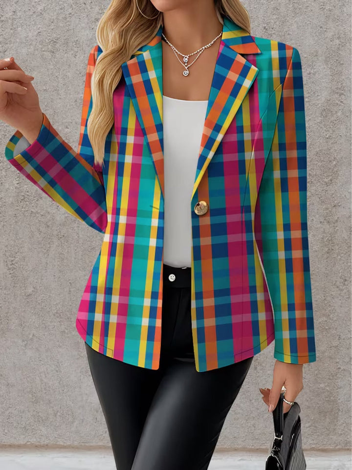 Rosaline | Blazer Donna a Quadri Multicolore