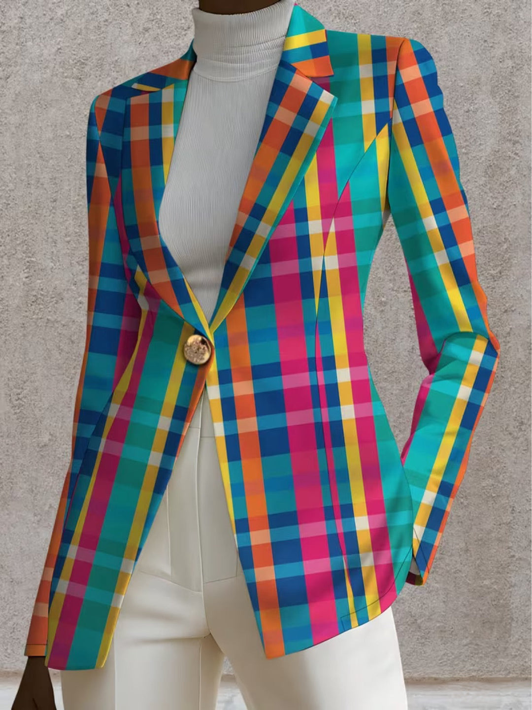 Rosaline | Blazer Donna a Quadri Multicolore