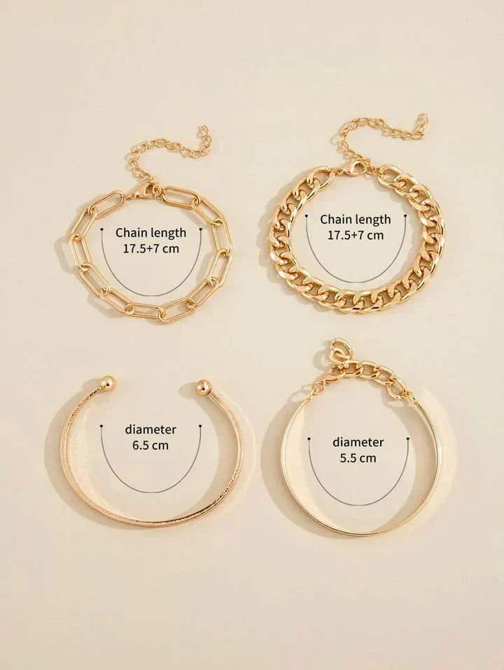 Set di bracciali moderni dorati