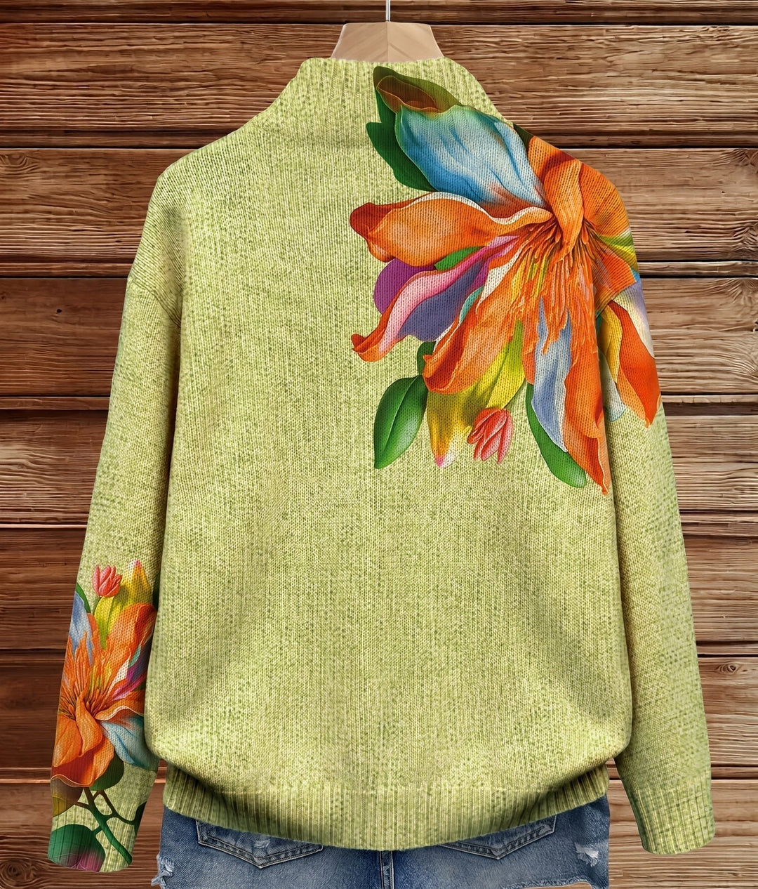 Ophelia | Cardigan Donna Floreale Tropicale con Zip