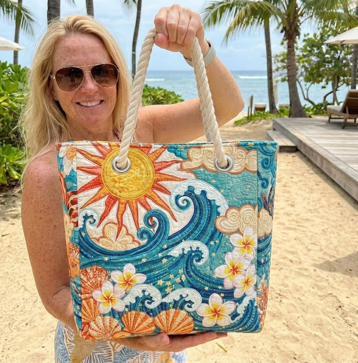 Borsa da Spiaggia Trapuntata Bagliore Dorato – L e XL