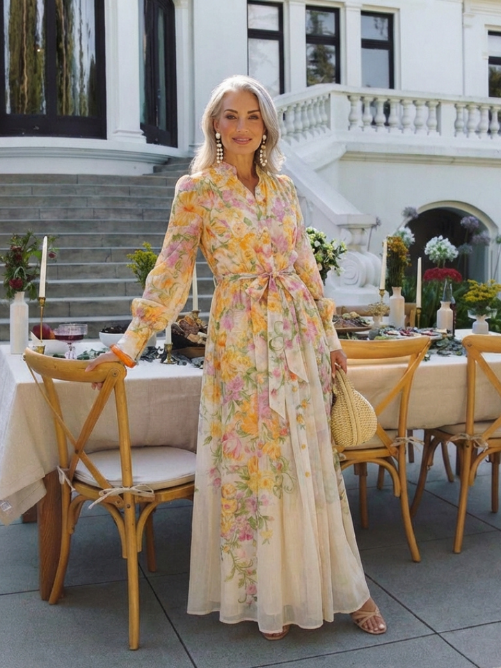 CRESSIDA | ABITO MAXI FLOREALE