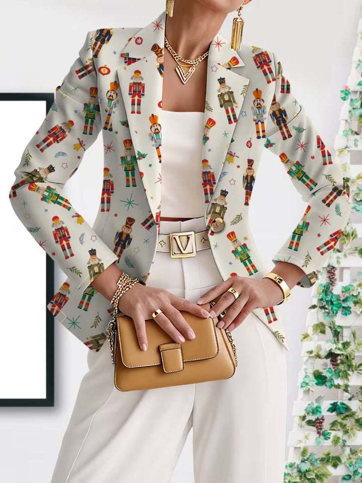 Vivenne | Blazer Donna con Stampa Schiaccianoci