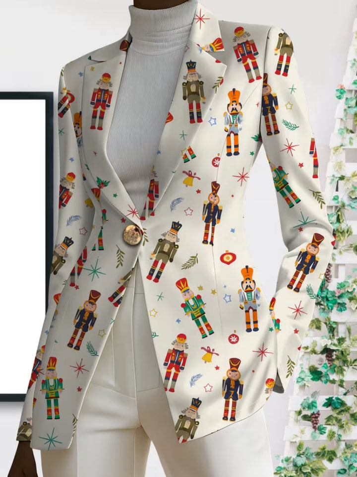 Vivenne | Blazer Donna con Stampa Schiaccianoci