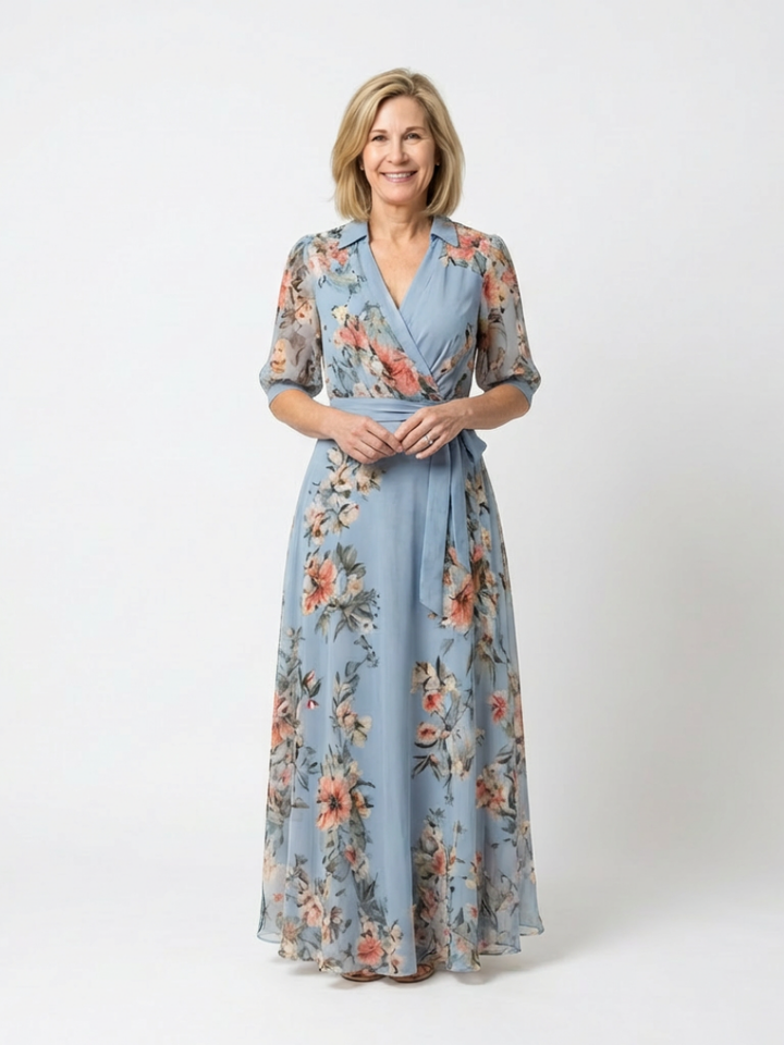 Elowen | Abito Maxi Floreale con Scollo a V